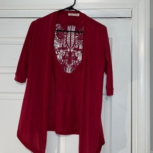 Maroon cardigan size medium